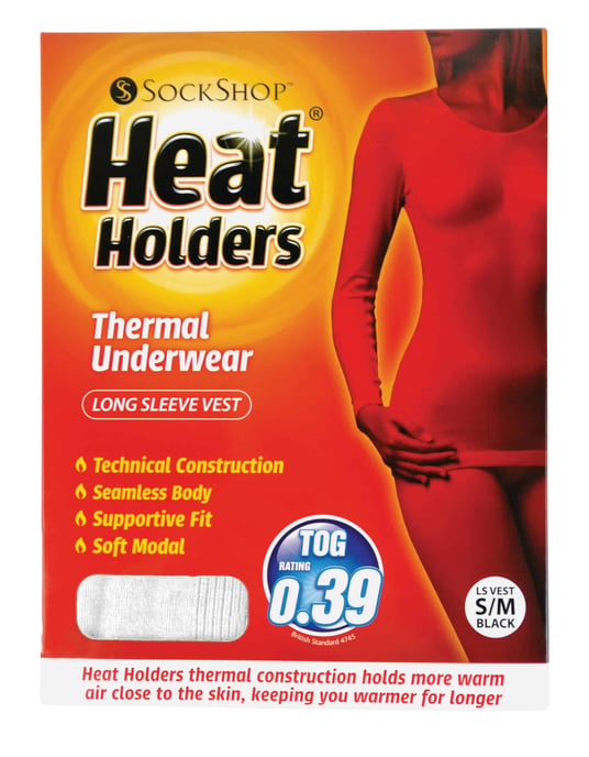 Heat Holders - Ladies Cotton Thermal Underwear Long Sleeve Top Vest - Image 2
