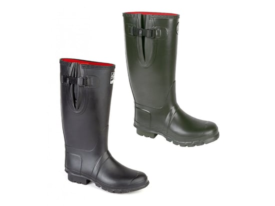 Woodland NEOPRENE Gusset Unisex Buckle Wellington Boots Olive Green - Image 3