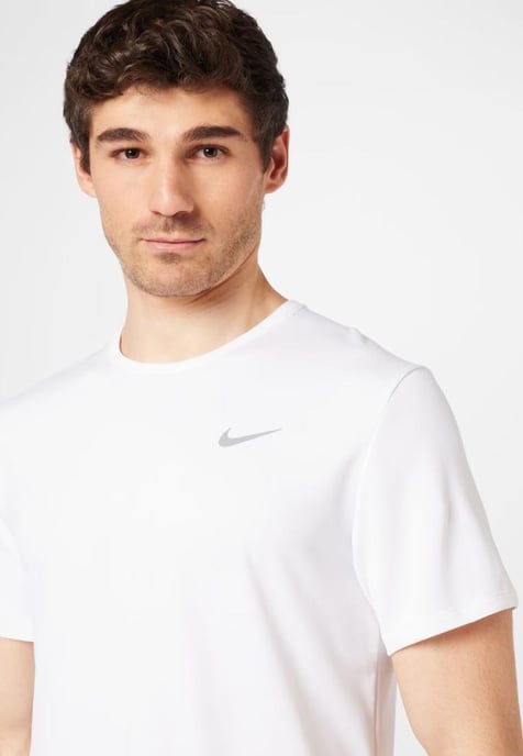 Nike Dri Fit Mens Miler Short Sleeve T Shirt in White - Image 4