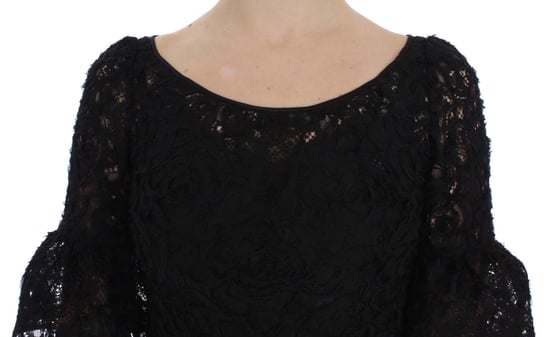 Dolce & Gabbana Vrouwen Zwart Bloemen Kanten Lange Bodycon Maxi Jurk - Image 5