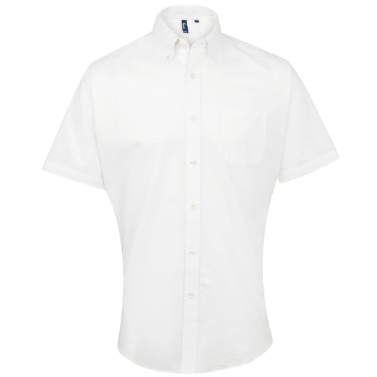 Premier Mens Signature Short-Sleeved Shirt (White) - Image 1