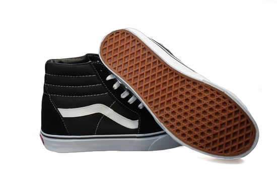 Mens Vans SK8 Hi Trainers - (Black / White) - Image 1