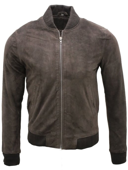 Varsity Soft Suede Leather Bomber Jacket