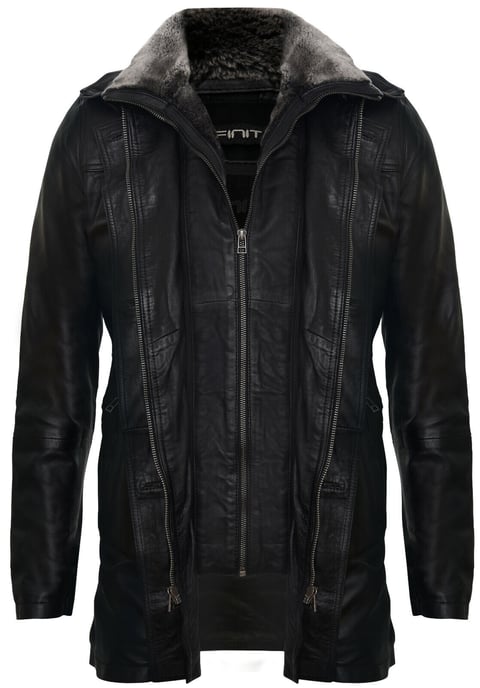Removable Collar Mid Length Warm Jacket