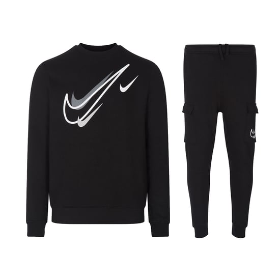 Nike Sportswear Men's Multi Swoosh Graphic Fleece Tracksuit Set, Black