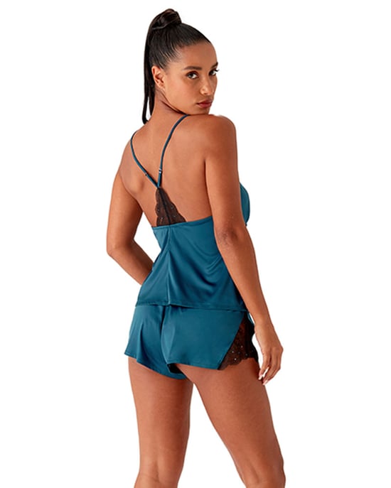 VIP Confession Cami - Black/Teal
