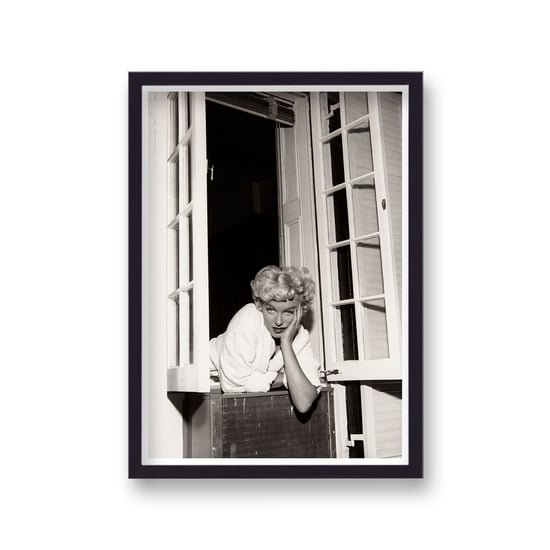 Marilyn Monroe Leaning From Window Hand on Cheek