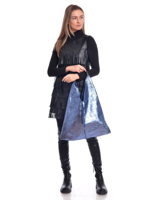 Isabella Rhea SS22 IR 8052 Blue Leather Bag - Image 5