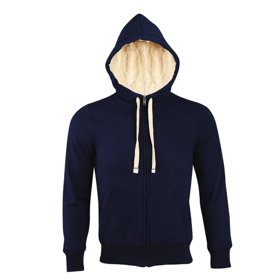 SOLS Sherpa Unisex Zip-Up Hooded Sweatshirt / Hoodie (French Navy) - Image 1