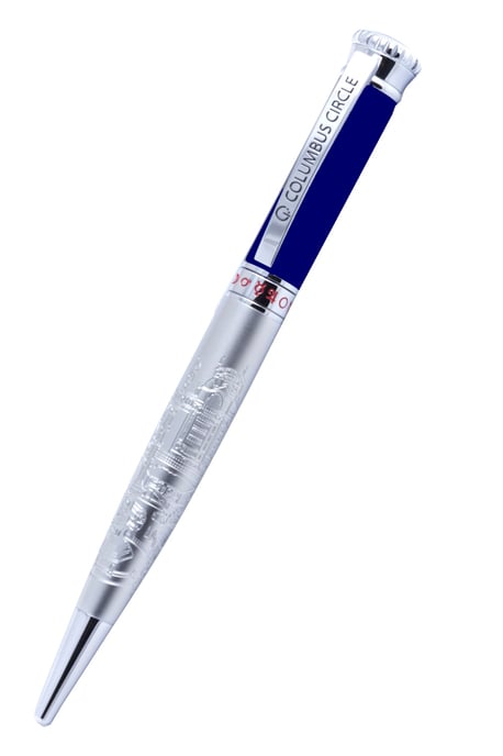 Gevril GEV-COL-C Italian Brass And Black Ball Point Pen - Image 1
