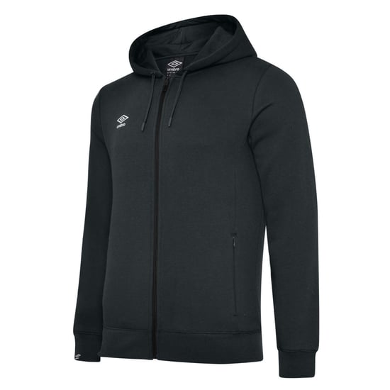Umbro Mens Club Leisure Full Zip Hoodie (Black/White) - Image 1