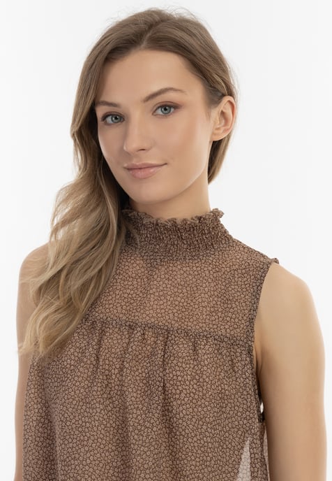 Dreimaster Blouse Dames bruin-gebroken wit - Image 5