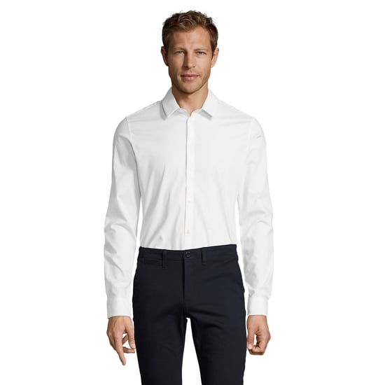 SOLS Heren Blake Stretch Shirt Met Lange Mouwen (Wit) - Image 1