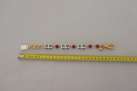 Dolce & Gabbana Guldkedja Bronspärlad Hummerlås Logotyp Kvinnors Armband - Image 4