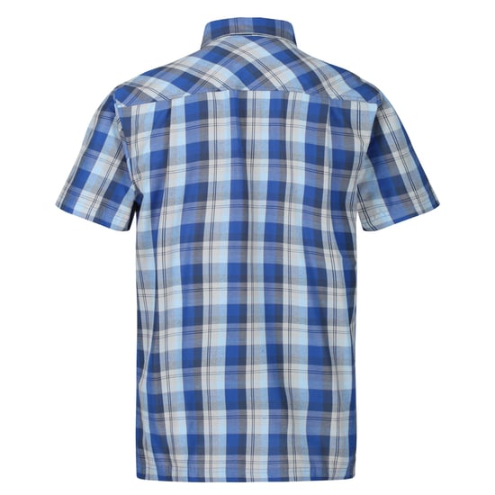 Regatta Mens Kalambo V Short Sleeved Checked Shirt (Nautical Blue) - Image 2