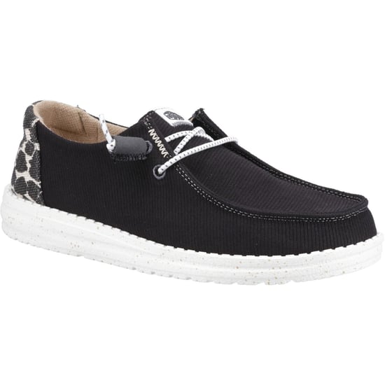 HEYDUDE Wendy Leopard Cotton Blend Women's Black/Leopard Loafers - Image 1