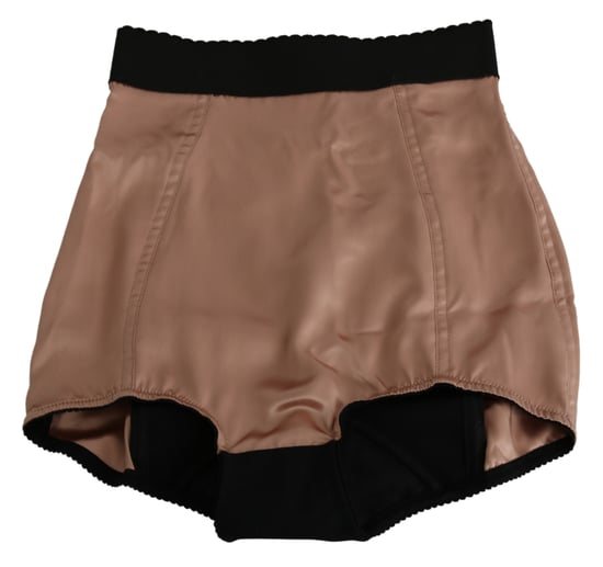 Dolce & Gabbana Women's Beige Silk High Waist Mini Hot Pants Shorts