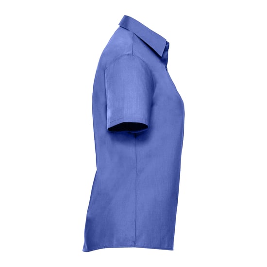 Russell Collection Dames/Dames Poplin Easy-Care Overhemd met Korte Mouwen (Bedrijfsblauw) - Image 3