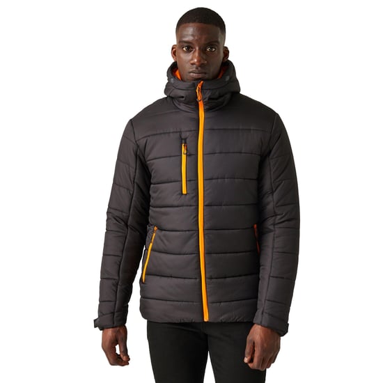 Regatta Mens Navigate Thermal Padded Jacket (Black/Orange Pop)
