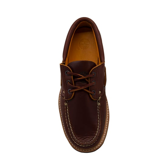 Timberland Selbyville 3 Eye Brown Leather Lace Up Mens Boat Shoes A1JEL