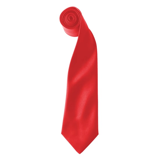 Premier Colours Mens Satin Clip Tie (Pack of 2) (Strawberry Red) - Image 1