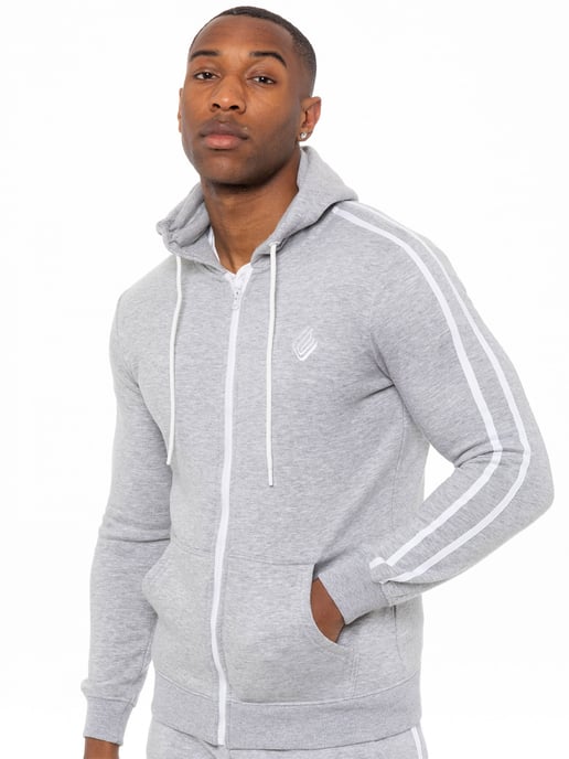 Mens zip up hoodie with tape| enzo designer menswear - Image 1
