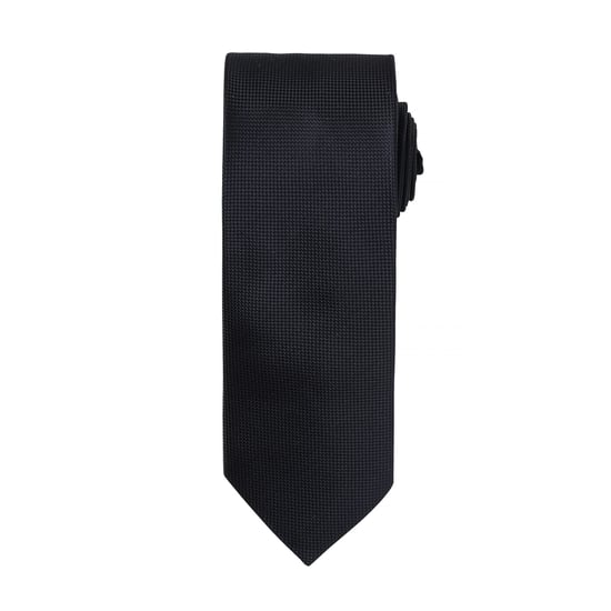 Premier Mens Micro Waffle Formal Work Tie (Pack of 2) (Black) - Image 1