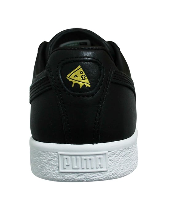 Puma Clyde TYAKASHA Black Leather Low Lace Up Casual Mens Trainers 368070 01