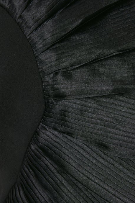 Pleated Front One Shoulder Gown