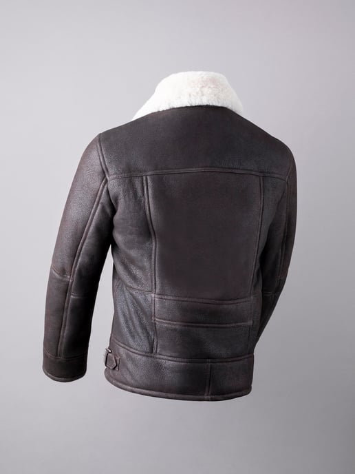 Hawker Sheepskin Flying Jacket in Dark Brown