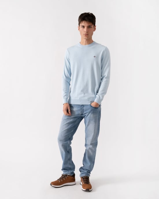 GANT Mens Classic Cotton Crew Neck Jumper - Image 3