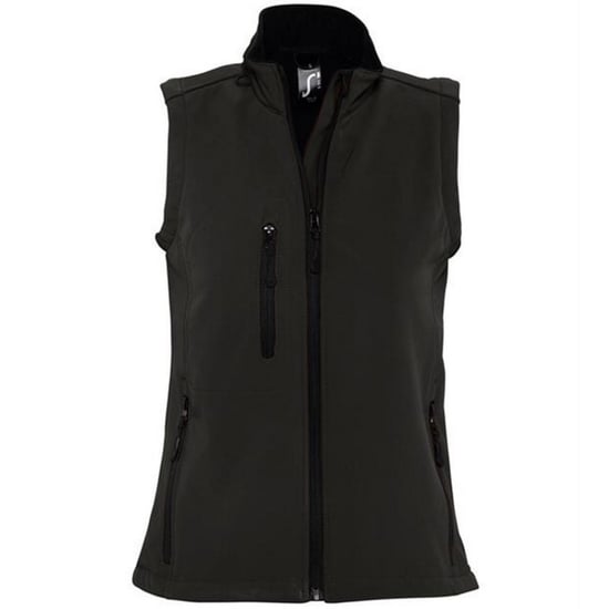 SOLS Womens/Ladies Rallye Soft Shell Bodywarmer Jacket (Black)