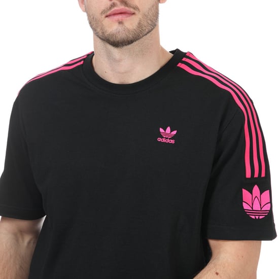 Men's adidas Originals Adicolor 3D Trefoil 3-Stripes T-Shirt in black pink