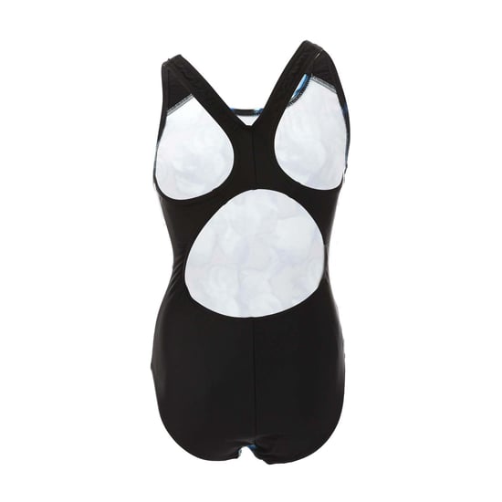 Girl's Speedo Allover Splashback Swimsuit in black blue