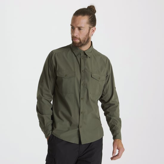 Craghoppers Mens Expert Kiwi Long-Sleeved Shirt (Cedar Green)