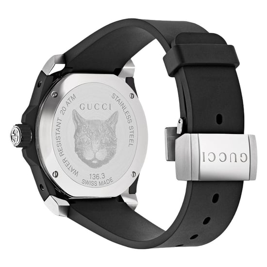 Gucci YA136320 Feline Motif Black Dial Unisex Watch