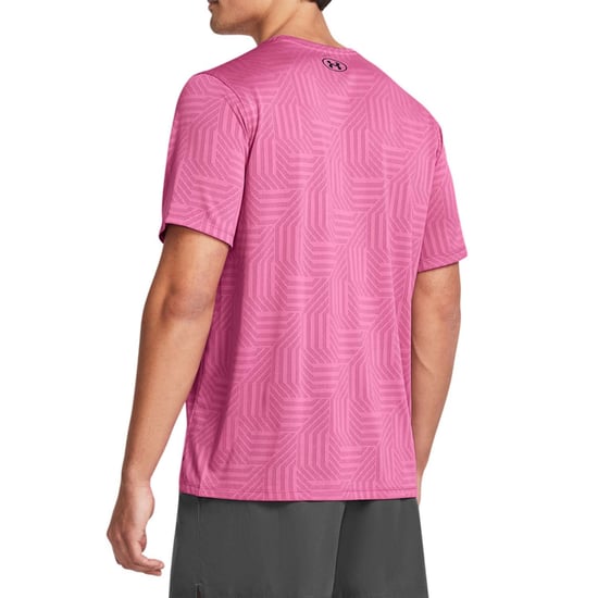 Men's Under Armour Tech Vent Geotessa Short Sleeve T-Shirt in Pink
