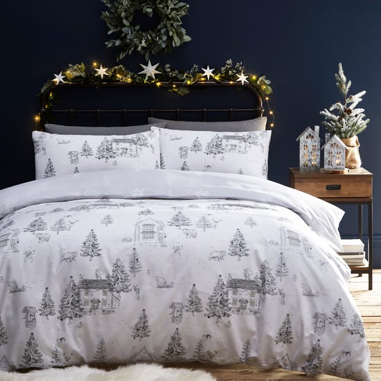 Delicate Snowy Forest Midwinter Toile Duvet Cover Set - Image 1