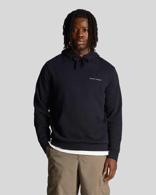 Lyle & Scott Men's Loopback Embroidered Hoodie in Navy - Image 6