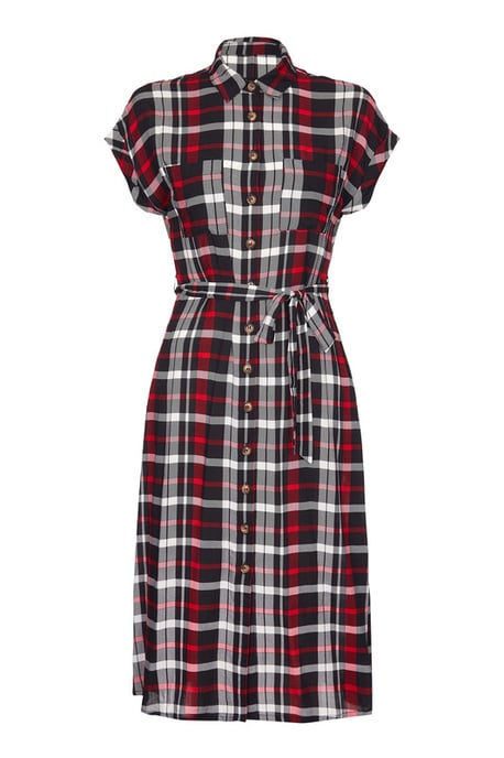 Multi Check Print Shirt Dress