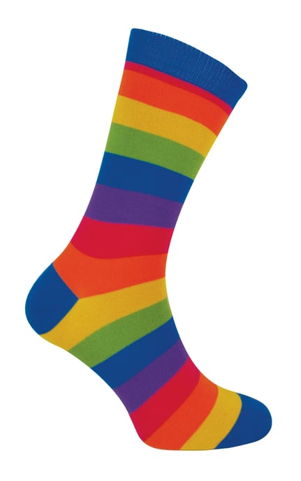 Mr Heron - Mens Bamboo Socks | Novelty Funky Socks | Patterned Argyle Striped Socks | Breathable Soft | Gifts for Him - Rainbow Stripes - Image 1
