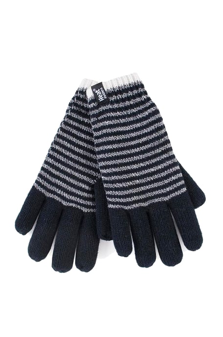 Heat Holders - Womens Striped Fleece Lined Thermal Gloves - Image 1