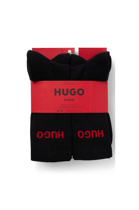 HUGO 6-Pack Heren Rib Logo Sok - Image 3