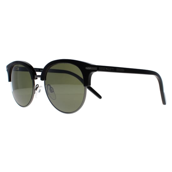 Serengeti Round Womens Shiny Dark Gunmetal Black Mineral Polarized 555nm Green Lela - Image 2