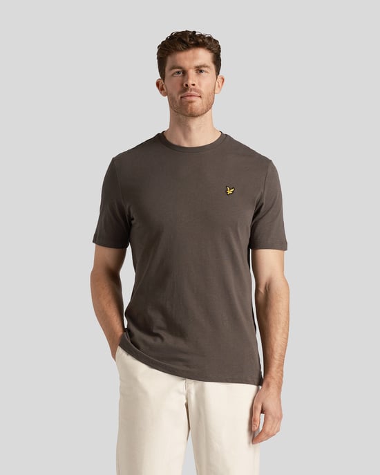 Mens Chunky Slub T-Shirt i mörkgrått - Image 1