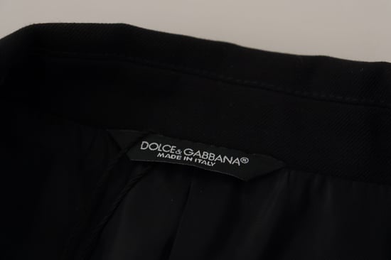 Dolce & Gabbana Svart Dubbelknäppt Kappa Blazer Herrjacka - Image 6