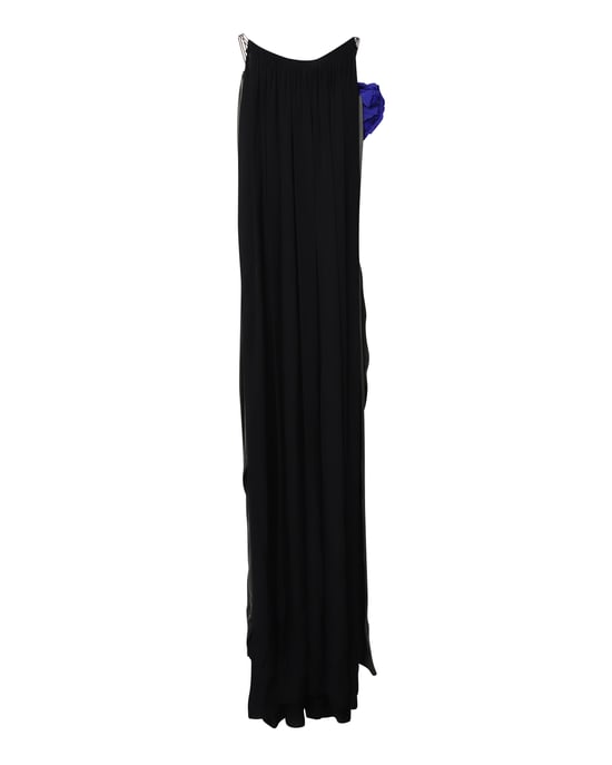 Lanvin Blomapplikation Aftonkjol i Svart Siden - Image 4