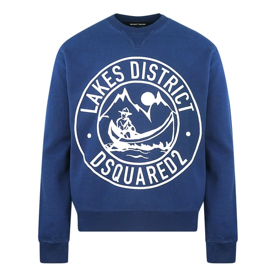 Dsquared2 Cool Fit Lake District Logo Blue Sweater - Image 1