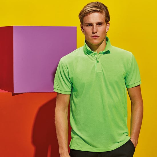 Asquith & Fox Mens Plain Short Sleeve Polo Shirt (Lime) - Image 2