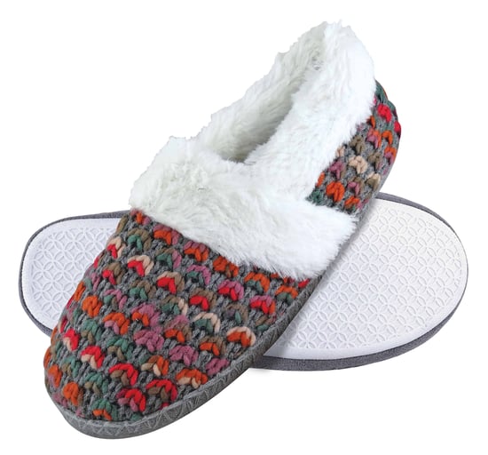Dunlop - Ladies Cute Fluffy Plush Winter Warm Luxury Comfort Knitted House Slippers - Image 1